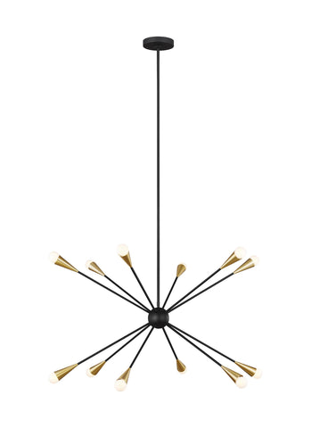 Jax Midnight Black 12-Light Chandelier Ceiling Feiss 