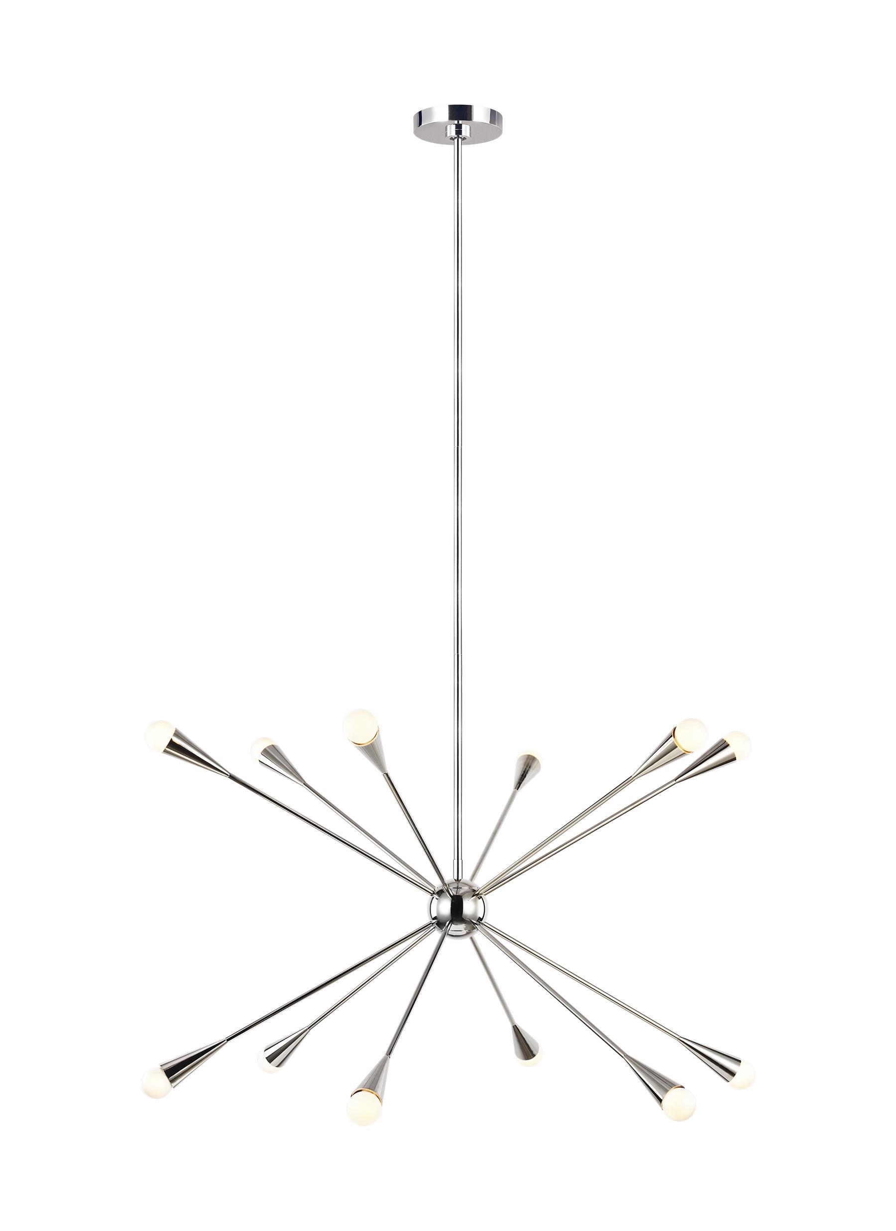 Jax Polished Nickel 12-Light Chandelier Ceiling Feiss 