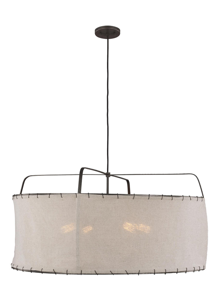 Dunne Aged Iron 4-Light Pendant Ceiling Feiss 