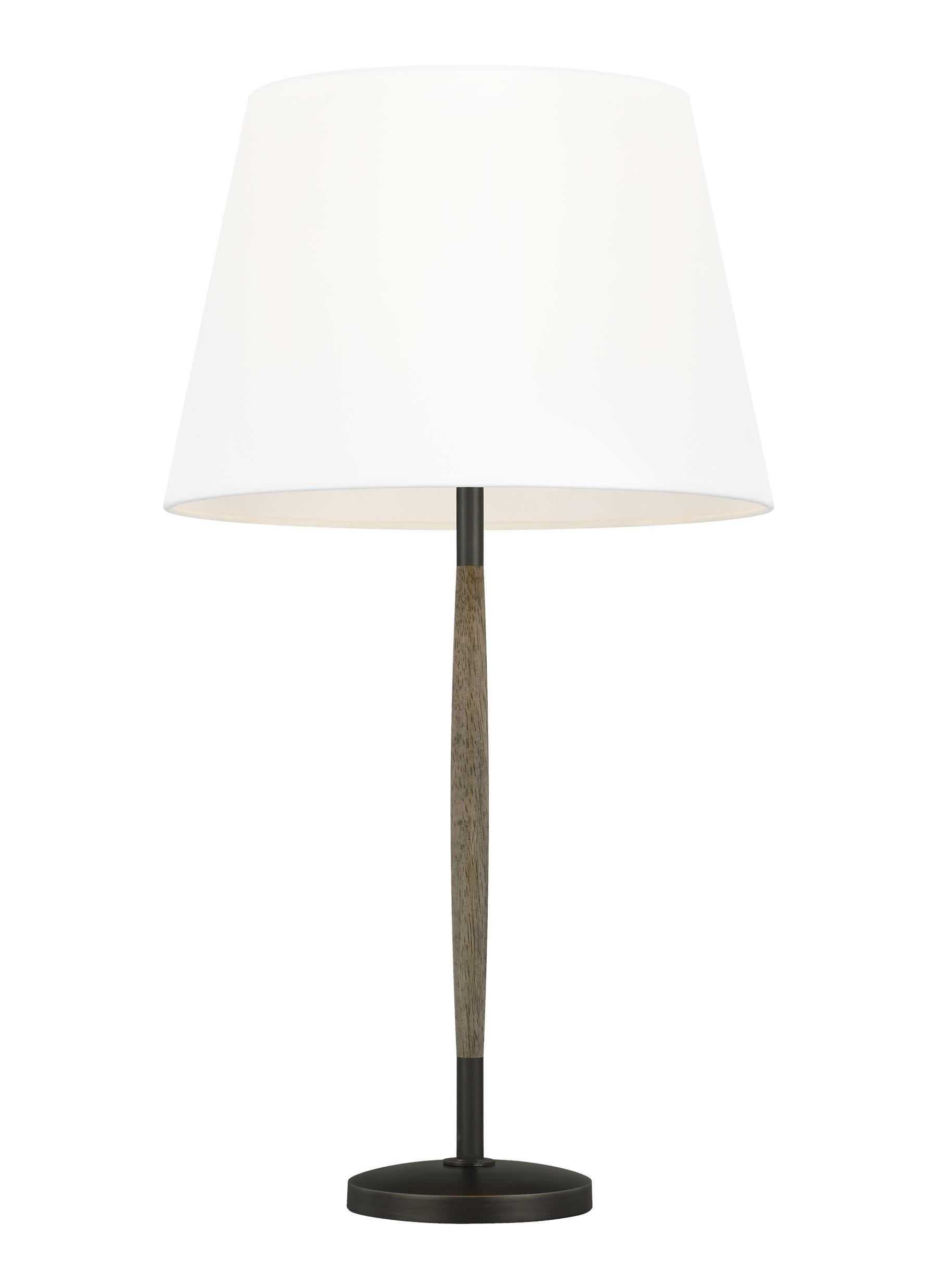 Ferrelli Weathered Oak Wood / Aged Pewter 1 - Light Table Lamp Lamps Feiss 