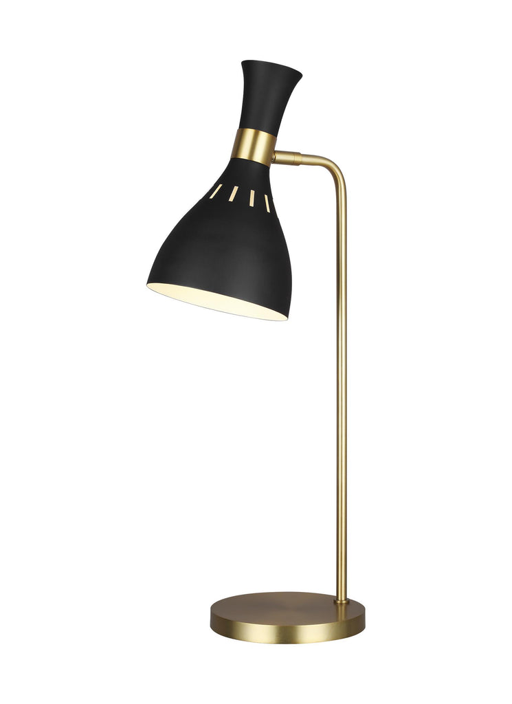 Joan Midnight Black / Burnished Brass 1 - Light Table Lamp Lamps Feiss 