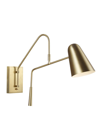 Simon Burnished Brass / Burnished Brass 1-Light Wall Sconce Wall Feiss 