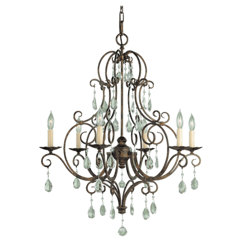 Chateau Mocha Bronze 6-light'single Tier Chandelier Ceiling Feiss 