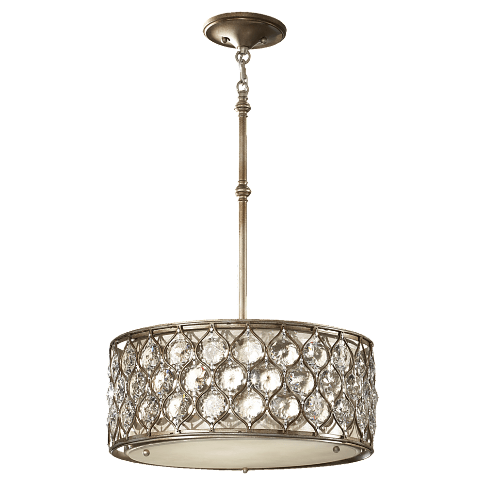 Lucia Burnished Silver 3-light'shade Pendant Ceiling Feiss 