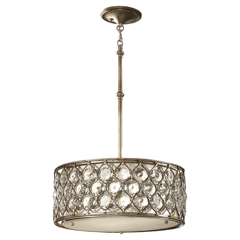 Lucia Burnished Silver 3-light'shade Pendant Ceiling Feiss 