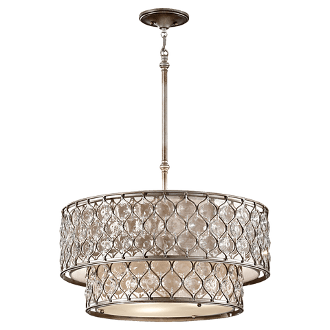 Lucia Burnished Silver 6-Light Chandelier Ceiling Feiss 