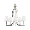 Pave Polished Nickel 5-Light Crystal Inlay Chandelier Polished Nickel Ceiling Feiss 