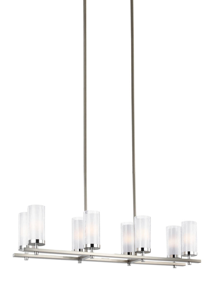 Jonah Satin Nickel / Chrome 8 - Light Island Chandelier Ceiling Feiss 