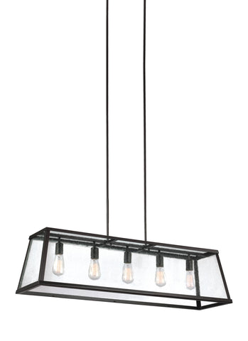 Harrow Oil Rubbed Bronze 5-Light Island Chandelier Ceiling Feiss 