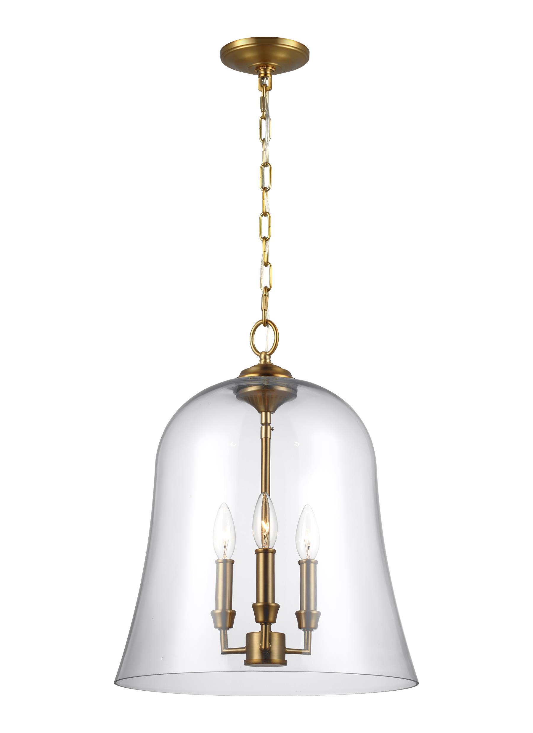 Lawler Burnished Brass 3-Light Pendant Ceiling Feiss 