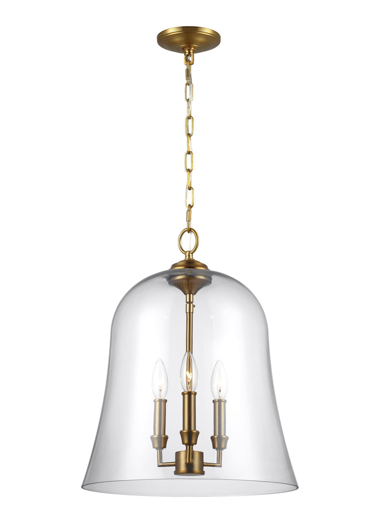 Lawler Burnished Brass 3-Light Pendant Ceiling Feiss 