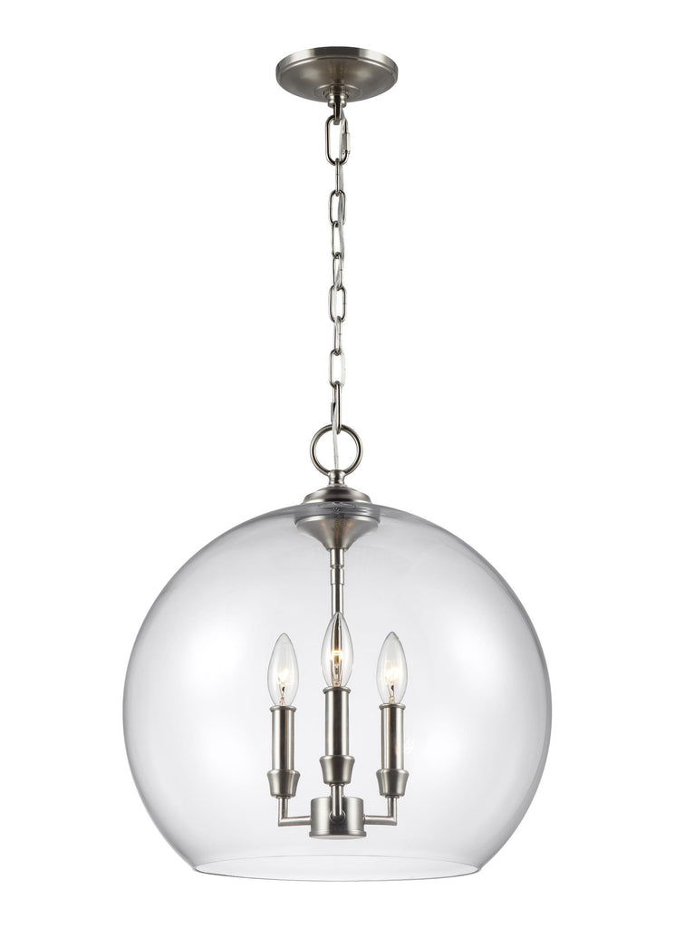 Lawler Satin Nickel 3-Light Pendant Ceiling Feiss 