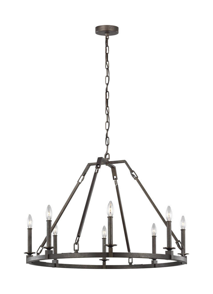 Landen Smith Steel 8-Light Chandelier Ceiling Feiss 