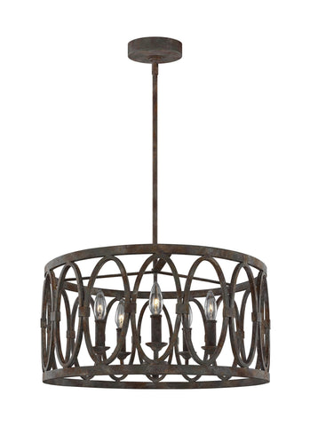 Patrice Deep Abyss 5-Light Chandelier Ceiling Feiss 