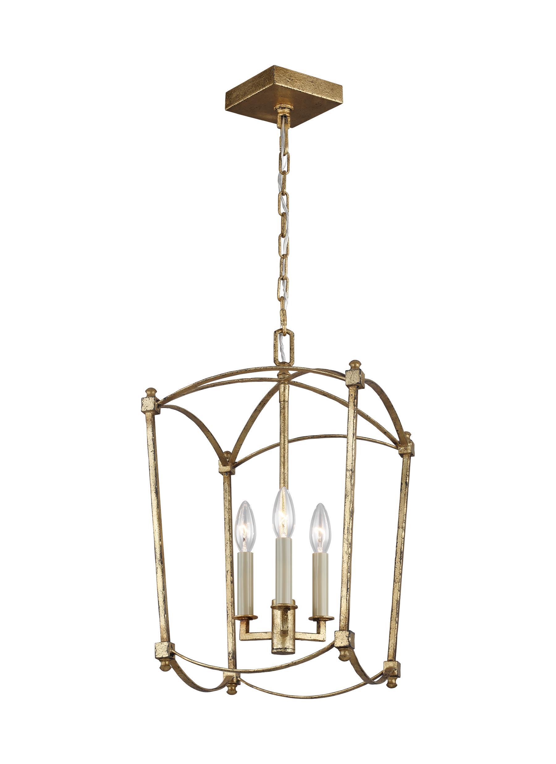 Thayer Antique Gild 3-Light Chandelier Ceiling Feiss 