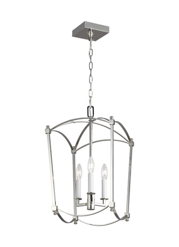 Thayer Polished Nickel 3-Light Lantern Ceiling Feiss 
