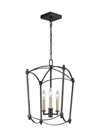 Thayer Smith Steel 3-Light Chandelier Ceiling Feiss 