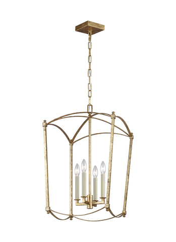Thayer Antique Gild 4-Light Chandelier Ceiling Feiss 