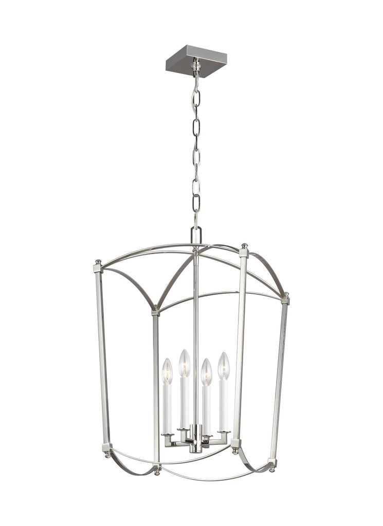 Thayer Polished Nickel 4-Light Lantern Ceiling Feiss 