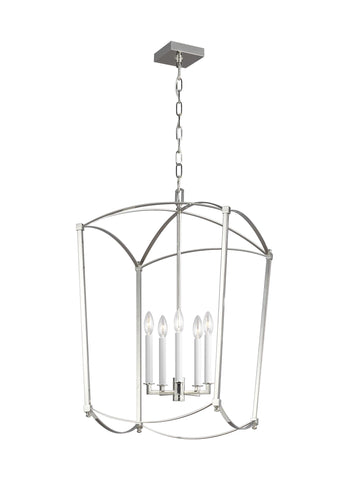 Thayer Polished Nickel 5-Light Lantern Ceiling Feiss 