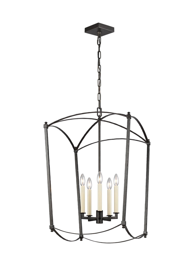 Thayer Smith Steel 5-Light Chandelier Ceiling Feiss 