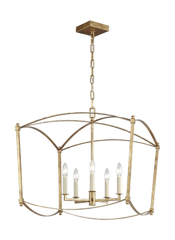 Thayer Antique Gild 5-Light Lantern Ceiling Feiss 