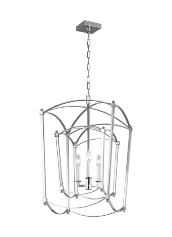 Thayer Polished Nickel 3-Light Lantern Ceiling Feiss 