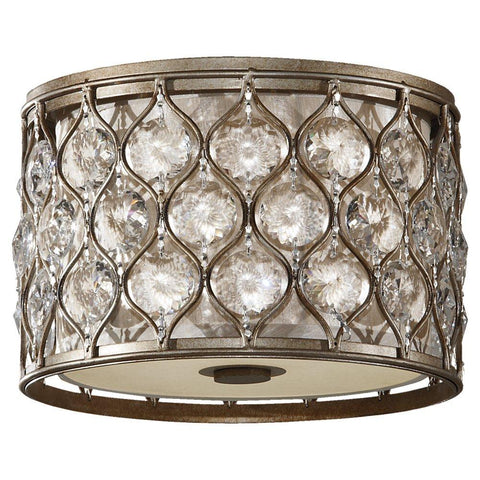 Lucia Burnished Silver 2-Light Indoor Flush Mount Ceiling Feiss 