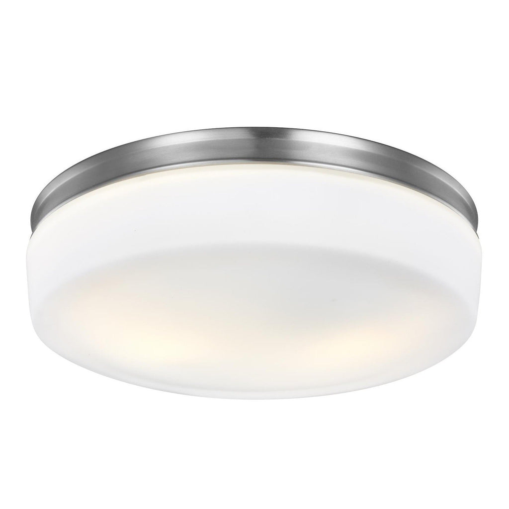 Issen Satin Nickel 2-Light Flushmount Ceiling Feiss 