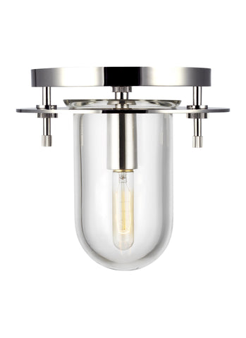 Nuance Polished Nickel 1-Light Extra Small Flush Mount Ceiling Feiss 