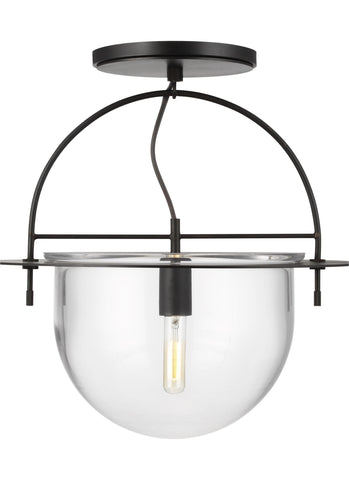 Nuance Aged Iron 1-Light Large Semi-Flush Mount Ceiling Feiss 