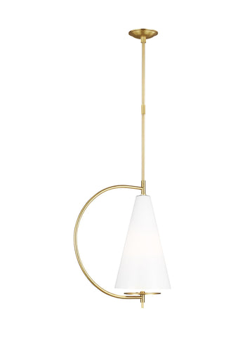 Gesture Burnished Brass 1-Light Tall Pendant Ceiling Feiss 