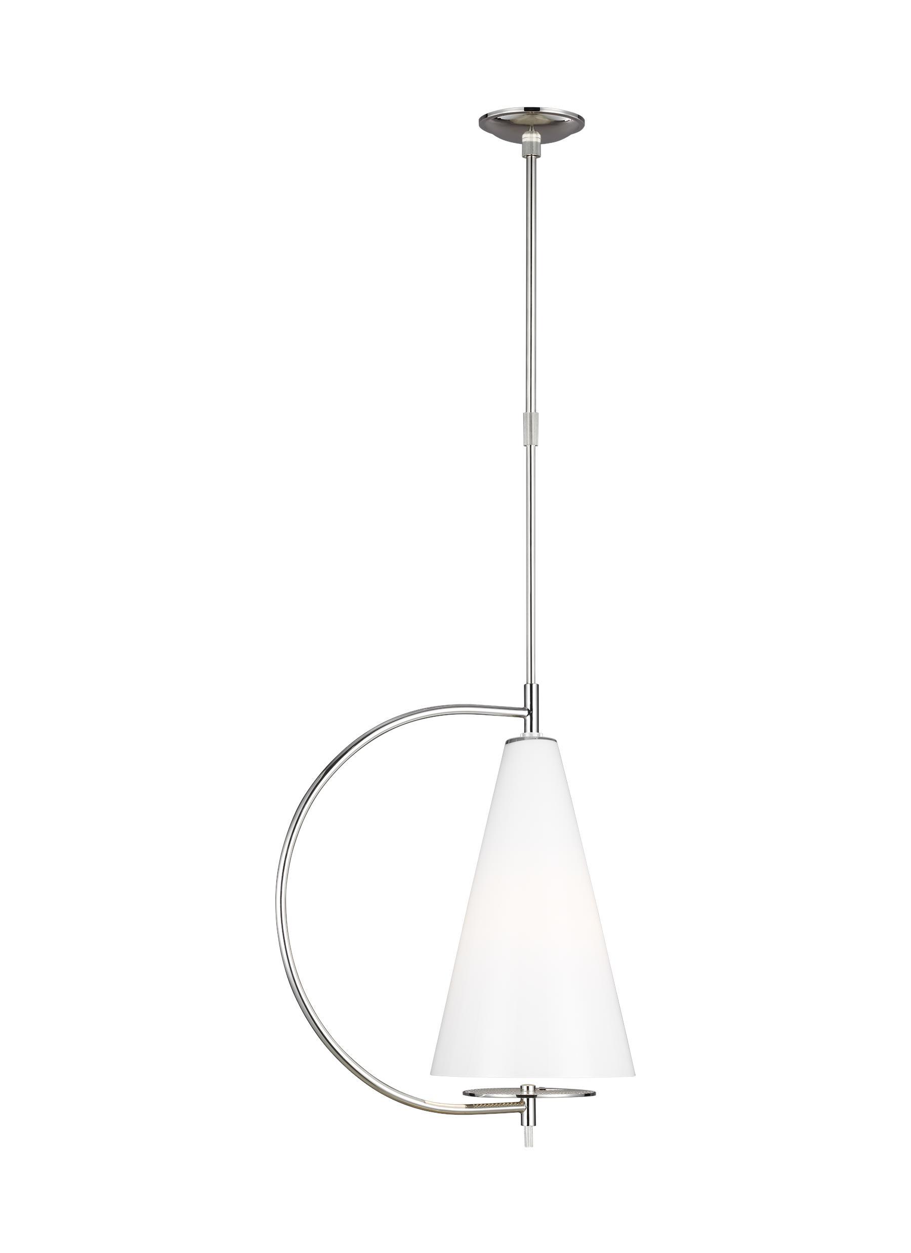 Gesture Polished Nickel 1-Light Tall Pendant Ceiling Feiss 