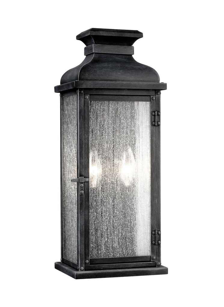 Pediment Dark Weathered Zinc 2-Light Outdoor Sconce Outdoor Feiss 