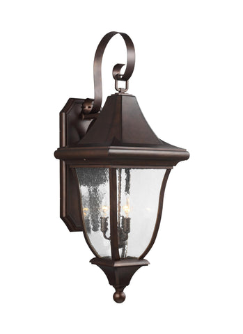 Oakmont Patina Bronze 3-Light Outdoor Wall Lantern Outdoor Feiss 
