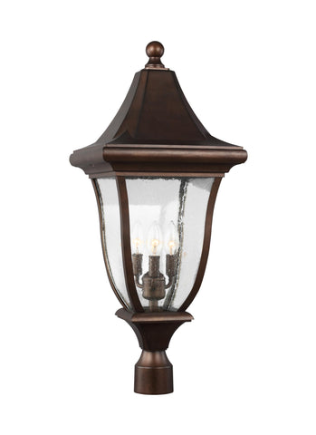 Oakmont Patina Bronze 3-Light Outdoor Post Lantern Outdoor Feiss 