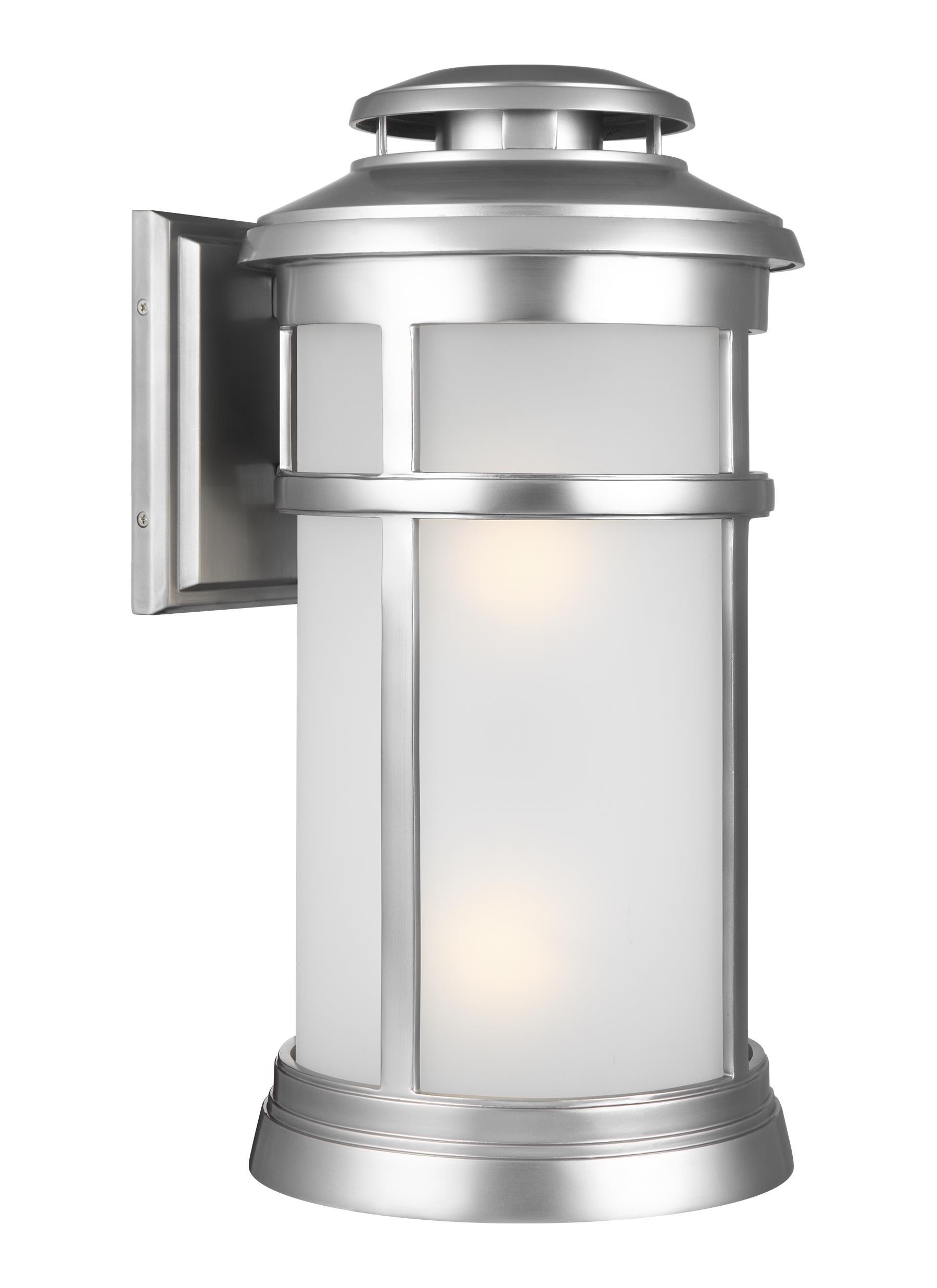 Newport Painted Brushed Steel 2-Light Wall Lantern Outdoor Feiss 