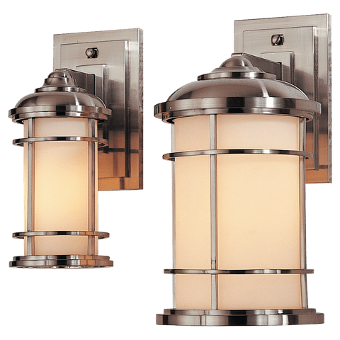Lighthouse Brushed Steel 1-Light Wall Lantern Outdoor Feiss 