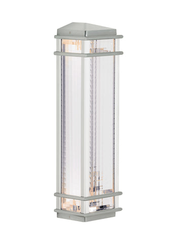 Mission Lodge Brushed Aluminum 3-Light Wall Lantern Outdoor Feiss 