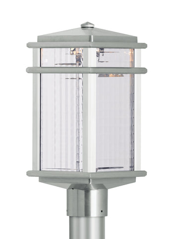 Mission Lodge Brushed Aluminum 1-Light Post Outdoor Feiss 