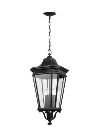 Cotswold Lane Black 4-Light Hanging Lantern Outdoor Feiss 