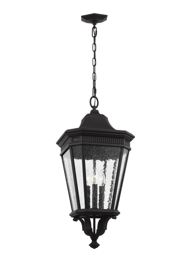 Cotswold Lane Black 3-Light Hanging Lantern Outdoor Feiss 