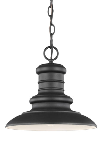 Redding Station Textured Black 1-Light Hanging Lantern Outdoor Feiss 