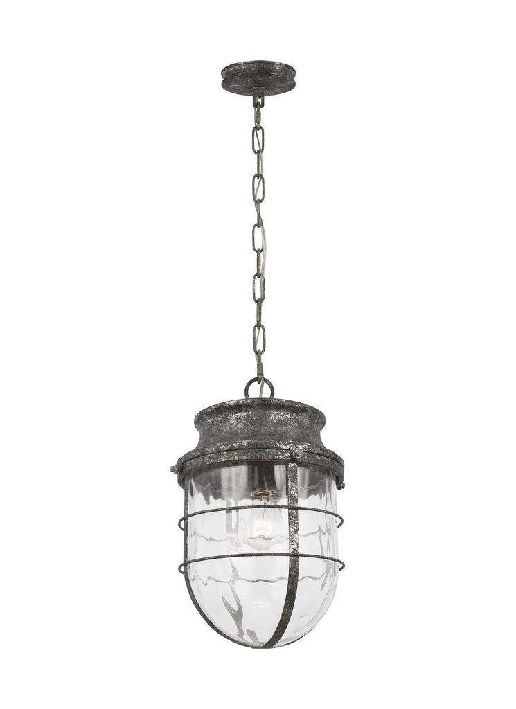 Parson Distressed Silver Leaf 1-Light Pendant Ceiling Feiss 