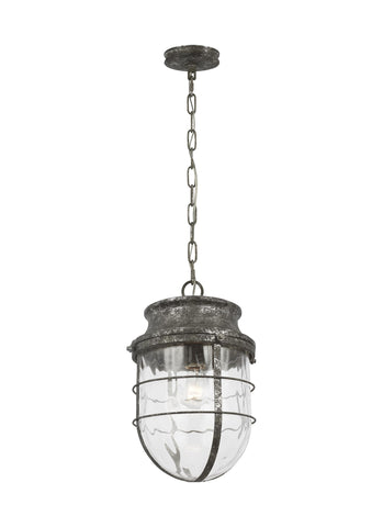 Parson Distressed Silver Leaf 1-Light Pendant Ceiling Feiss 