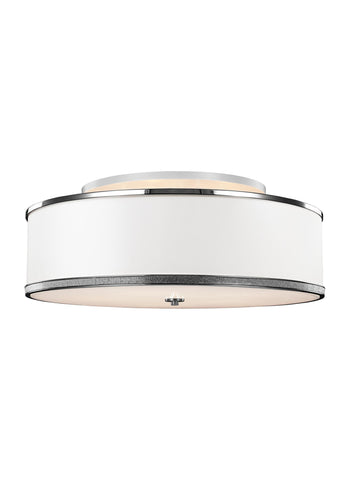 Pave Polished Nickel 5-Light Indoor Semi-Flush Mount Ceiling Feiss 