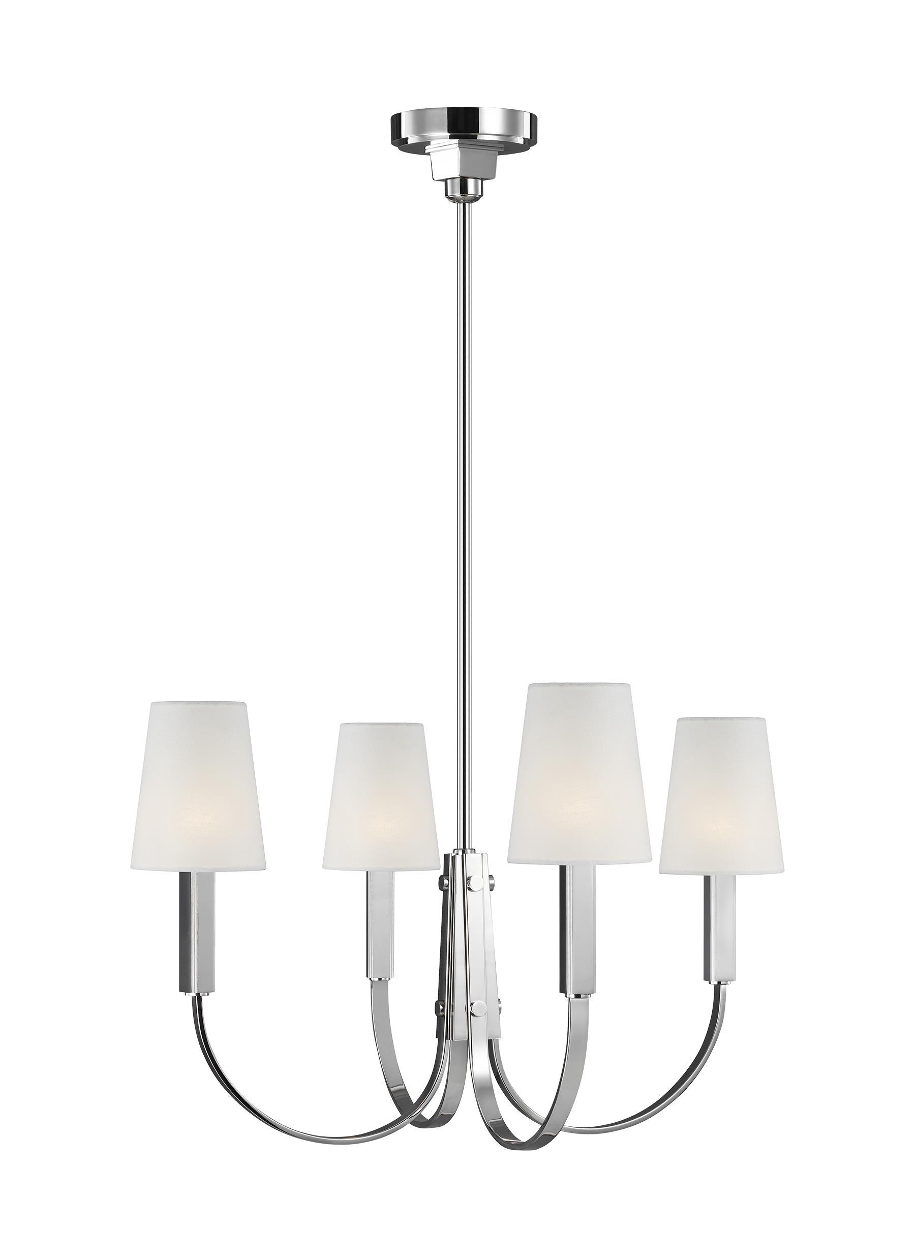 Logan Polished Nickel 4-Light Chandelier Ceiling Feiss 