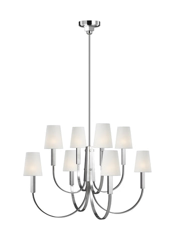 Logan Polished Nickel 8-Light Chandelier Ceiling Feiss 