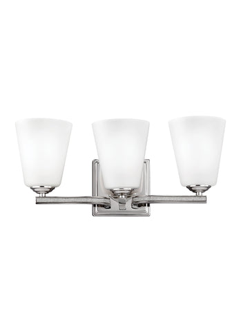 Pave Polished Nickel 3-Light Vanity Wall Feiss 