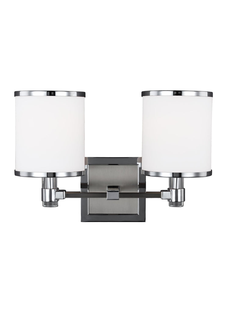 Prospect Park Satin Nickel / Chrome 2-Light Vanity Wall Feiss 